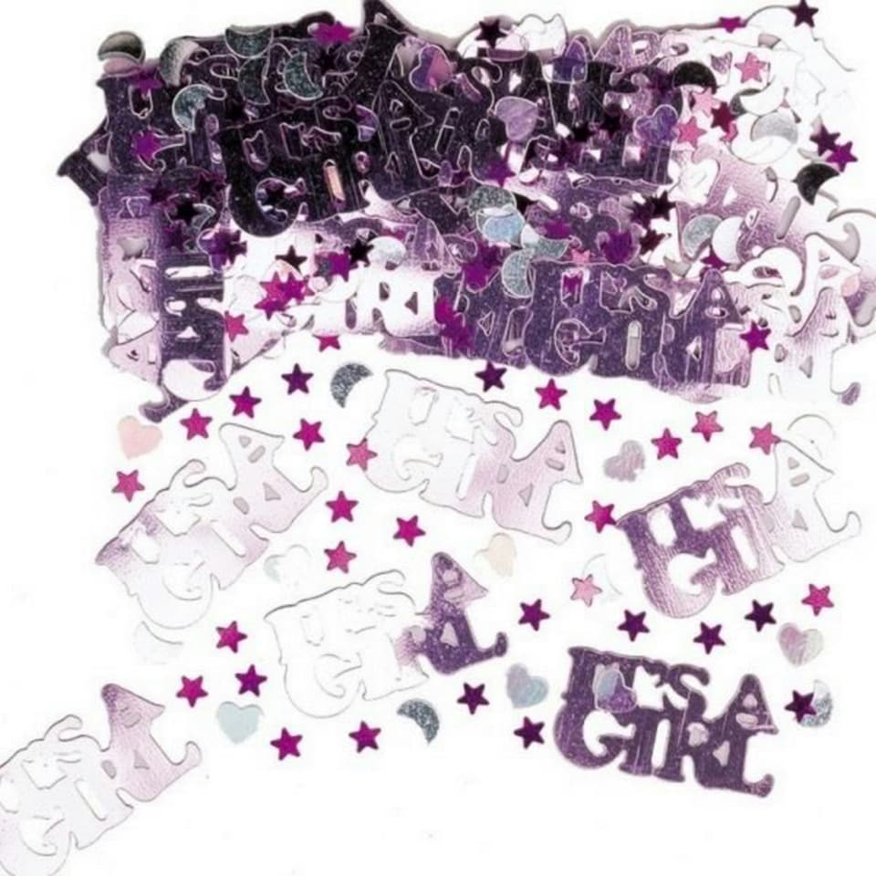 Amscan Confetti - Its A Girl/Its A Boy - Pink/Silver - One Size