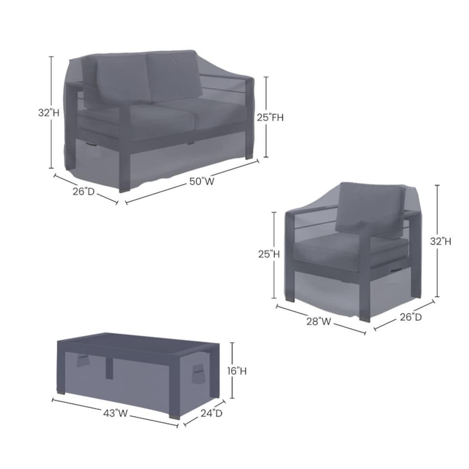 image 1 of Covers and all Patio Furniture Covers for Brandtley 4-Person Sofa Seating Group Water-Repellent and UV-Resistant Polyester, 28 in W x 26 in D x 32 in