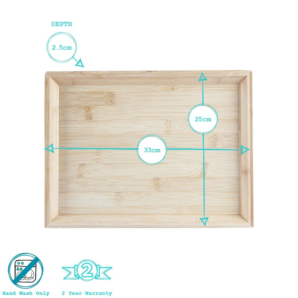 image 1 of Argon Tableware Bamboo Serving Tray - 33 x 25cm Brown