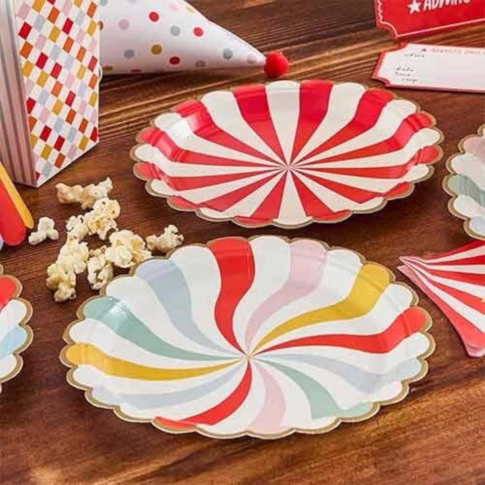 image 1 of Circus Round Paper Plates 23cm - Pack of 8 | Multi