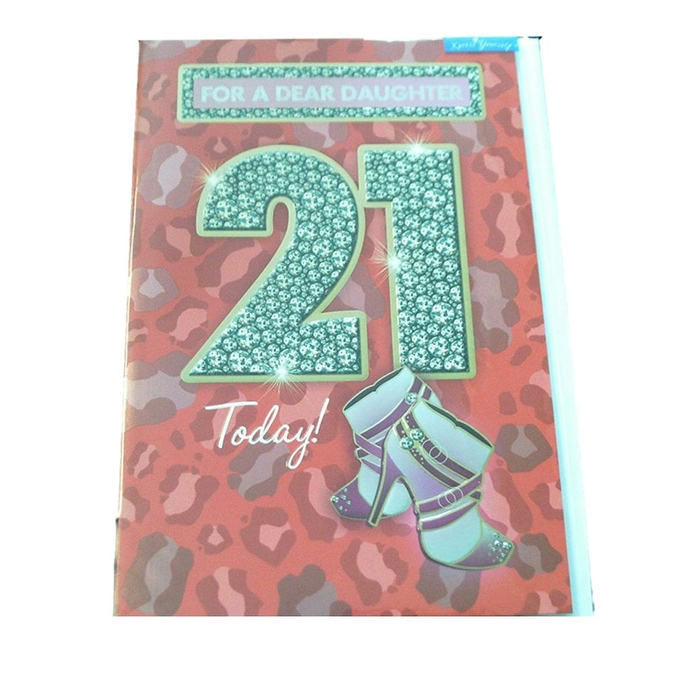 image 1 of Xpress Yourself Daughter 21 Today! Medium Sized Fashion Birthday Card