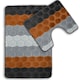 image 1 of Velosso Hex Stripe Bathmat Set Anti Slip | Orange