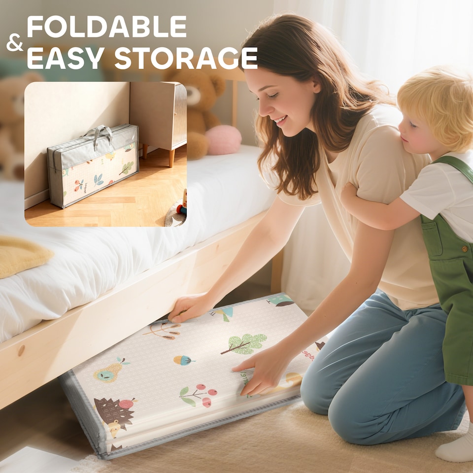 image 1 of AIYAPLAY Foldable Baby Play Mat, Waterproof Activity Playmat