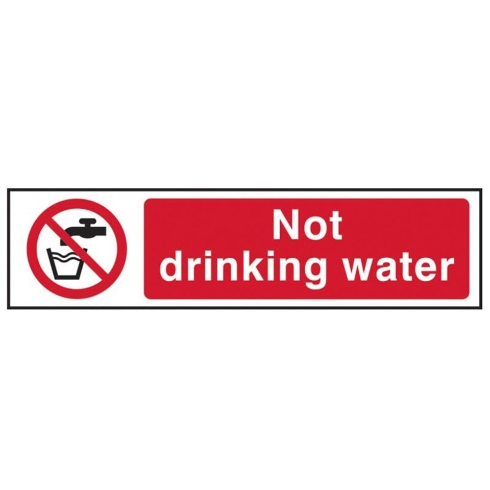 Scan Not Drinking Water - Pvc Sign 200 X 50mm - Multi Colour - 200 x 50mm