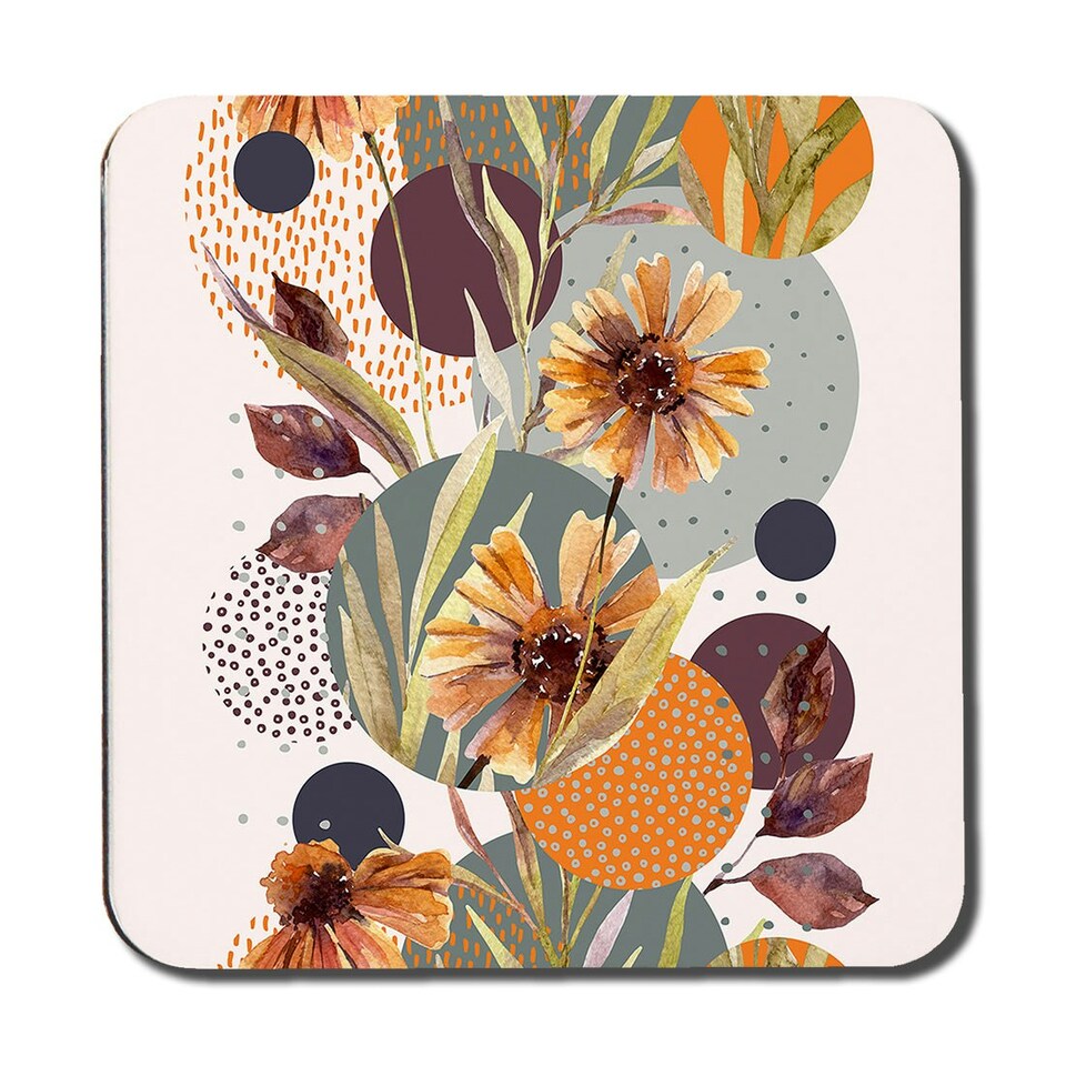 image 1 of Autumn Flowers & Geometrics Collection (Coaster)