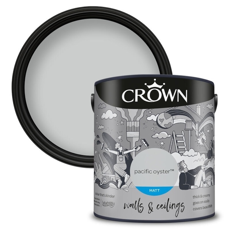 image 1 of Crown Walls & Ceilings Matt 2.5L Pacific Oyster