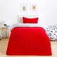 image 1 of OHS Luxury Teddy Fleece Reversible Duvet Cover and Pillowcase Bedding Set Multi | Red/Grey | Double