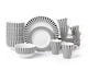 image 1 of 24pc Black Split Stripe Dinner Set