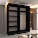 image 3 of Modern Sliding Mirror Wardrobe 150/203cm White/Black/Grey/Walnut Black | 150cm
