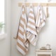image 4 of Bianca Reversible Stripe Cotton Jacquard Bath Sheet | Cream | Natural | Bath sheet