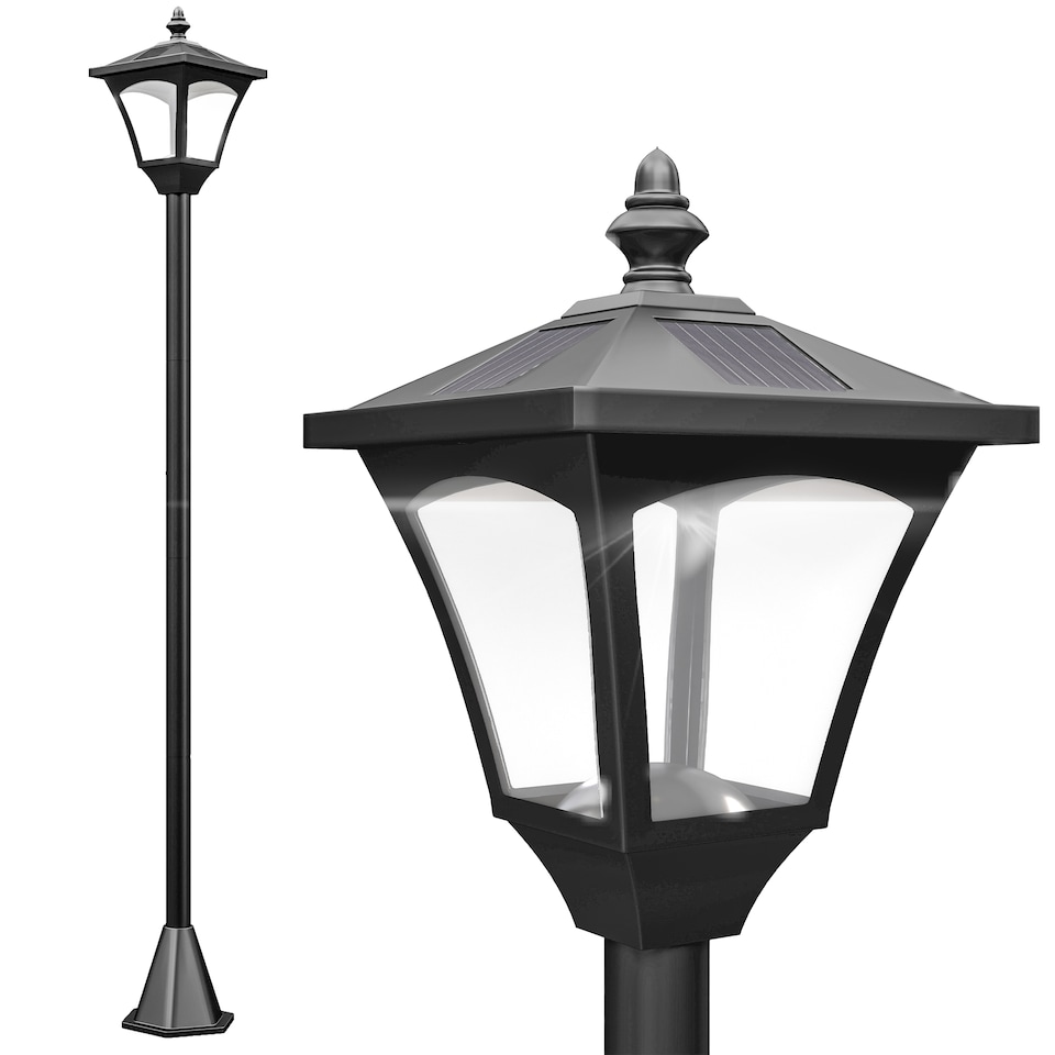image 1 of Outsunny Outdoor Garden Solar Light with Base Freestanding Energy-saving Optical