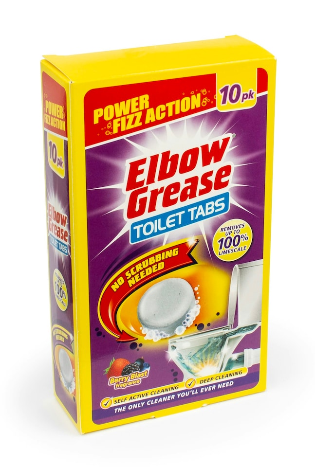 image 1 of Pack of 10 Elbow Grease Toilet Tablets Berry Fragrance 30g