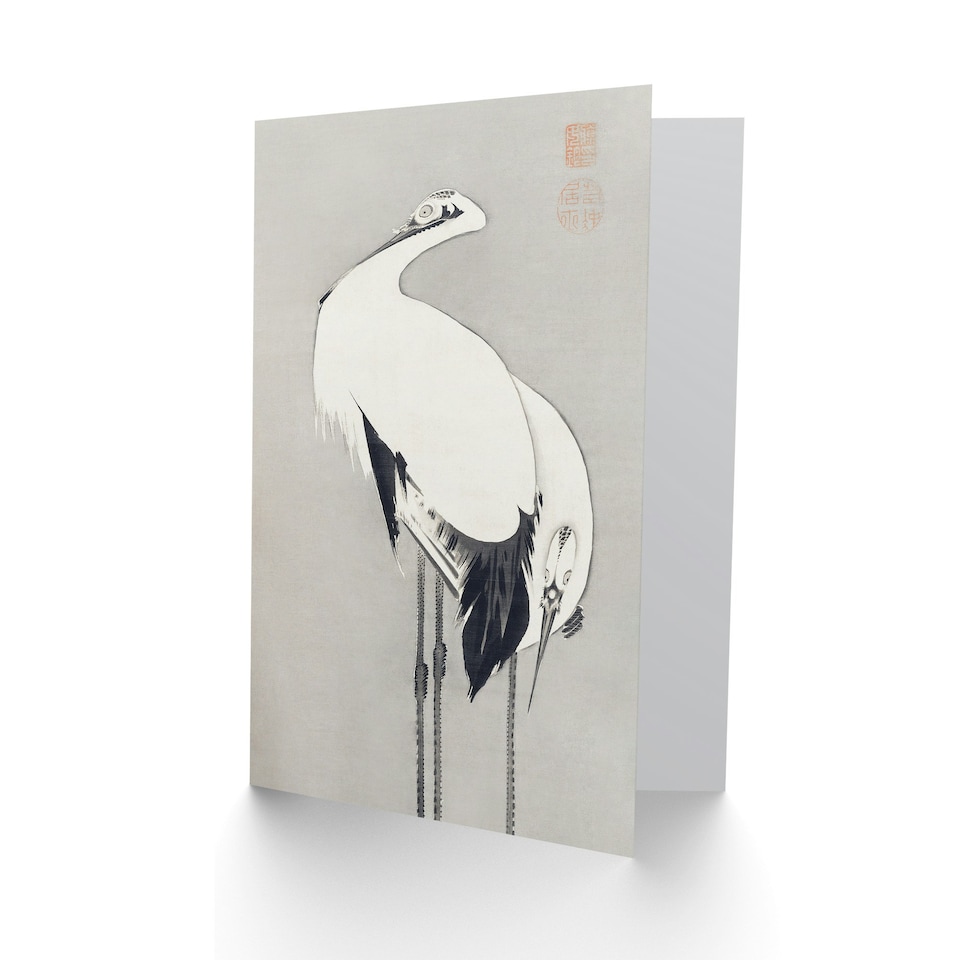 image 1 of Ito Jakuchu Art Card Two Cranes 1795 Japanese