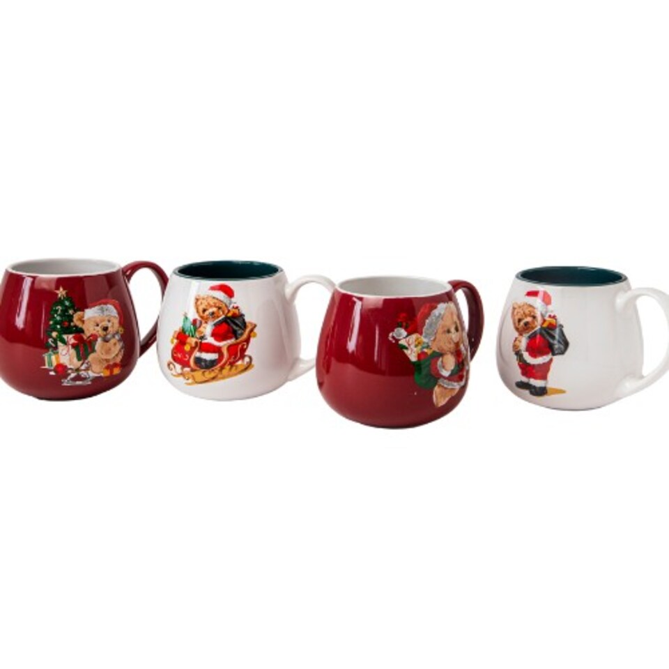 image 1 of Christmas Bear Ceramic Mug 400ml | Red | Santa Bear with Sack | 400ml | 1