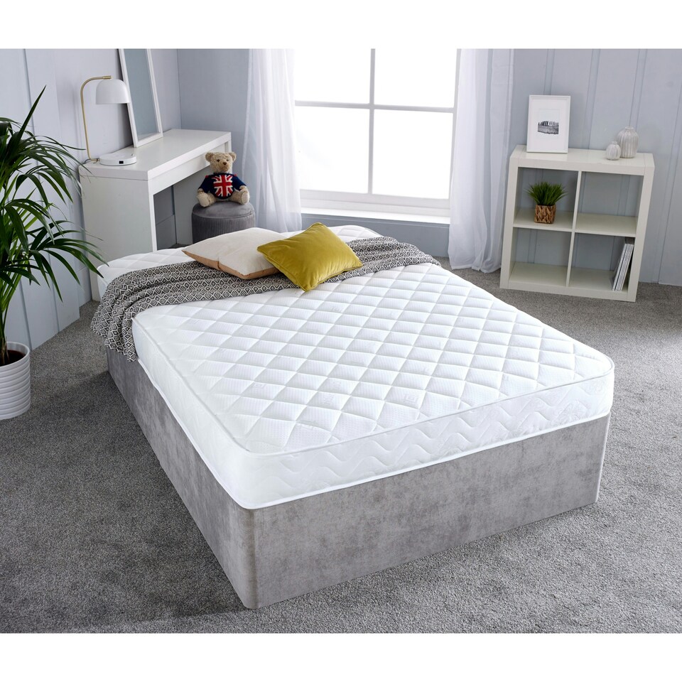 image 1 of Darcy Diamond Micro Quilted Spring Mattress - 7" Deep | White | Small Double