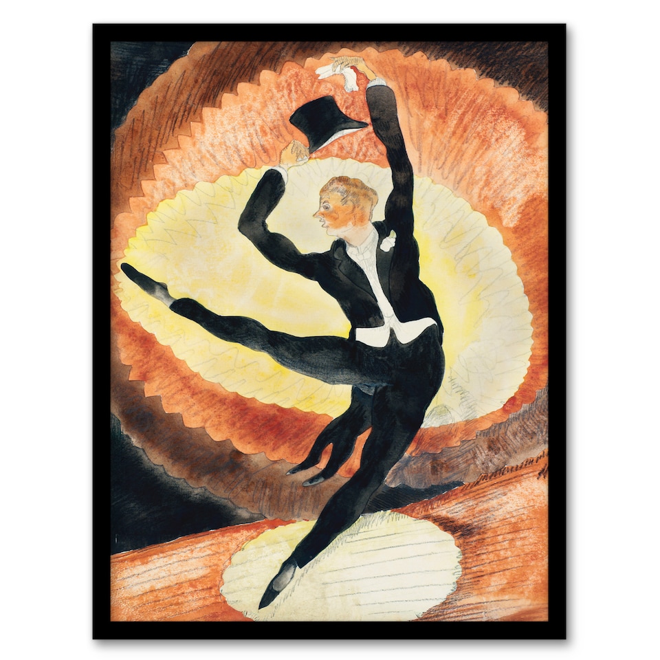 image 1 of Charles Demuth Framed Wall Art Acrobatic Male Dancer with Top Hat Home Décor