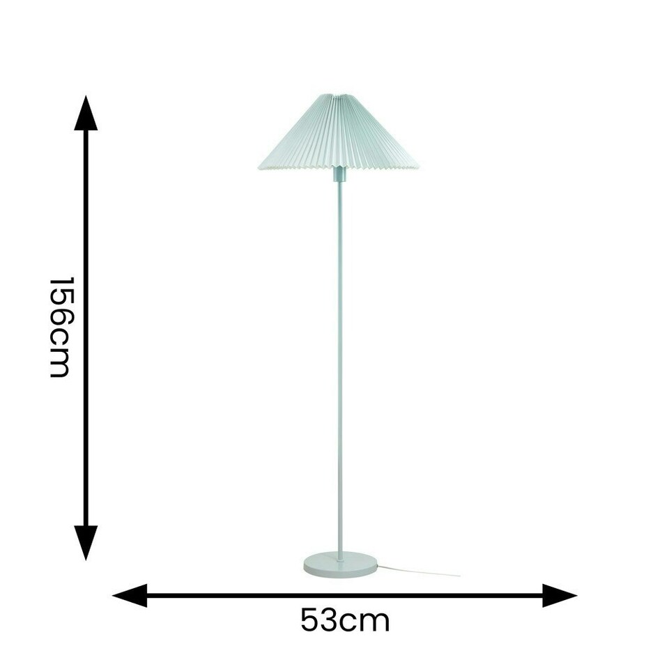 image 1 of ValueLights Akira Blue Pleated Shade Freestanding Floor Lamp