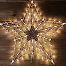 50cm Warm White 100 LED Window Star Light Up Indoor/Outdoor Christmas Decorations