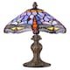 image 1 of Hand Crafted Purple Stained Glass Dragonfly Tiffany Lamp | Purple