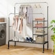 image 3 of CISTWAY Clothes Drying Rack Double Rods Garment Rack Siliver