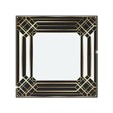 Art Deco Black Frame Splash Back | White