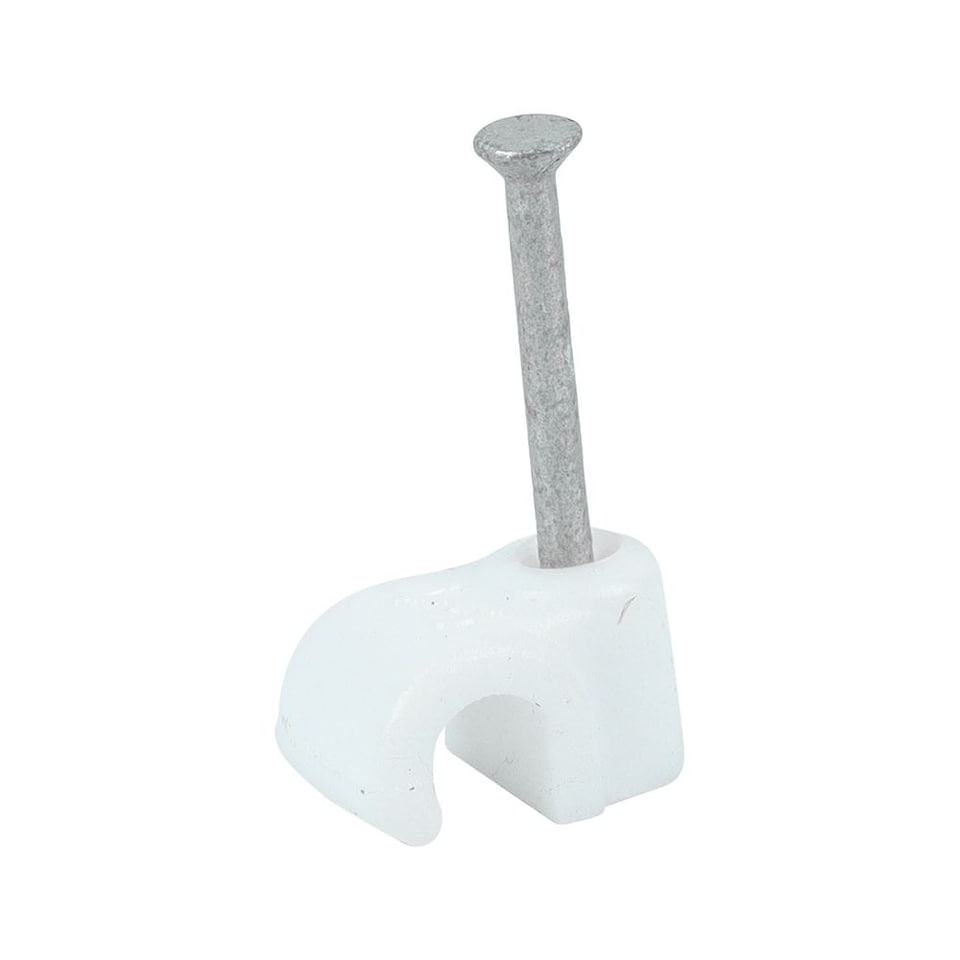 image 1 of Timco - Round Cable Clips - White (Size To fit 4.5mm - 100 Pieces)