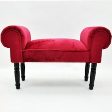 Window Seat Bench - Velvet - L30 x W86 x H52 cm - Red Red