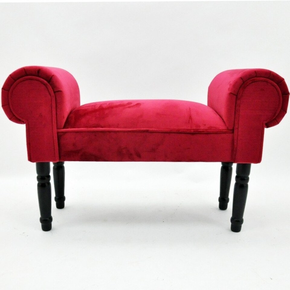 Window Seat Bench - Velvet - L30 x W86 x H52 cm - Red Red