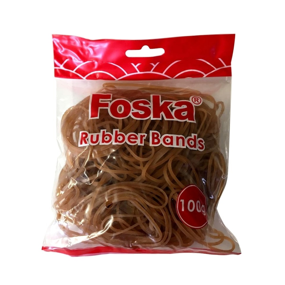 image 1 of 100g Natural Colour Rubber Bands in Resealable Bag