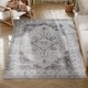 image 1 of HOMCOM Vintage Area Rug, Non-Slip Washable Rug, Flannel Floor Carpet for Living Room, Bedroom, Dining Room, Home Office, 170 x 120 cm, Grey | Grey