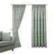 image 4 of Keswick Floral Pencil Pleat Curtains - Green - 117cm x 229cm