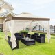 image 9 of COSTWAY Outdoor 3m x 3m Gazebo Tent Camping Canopy Beige