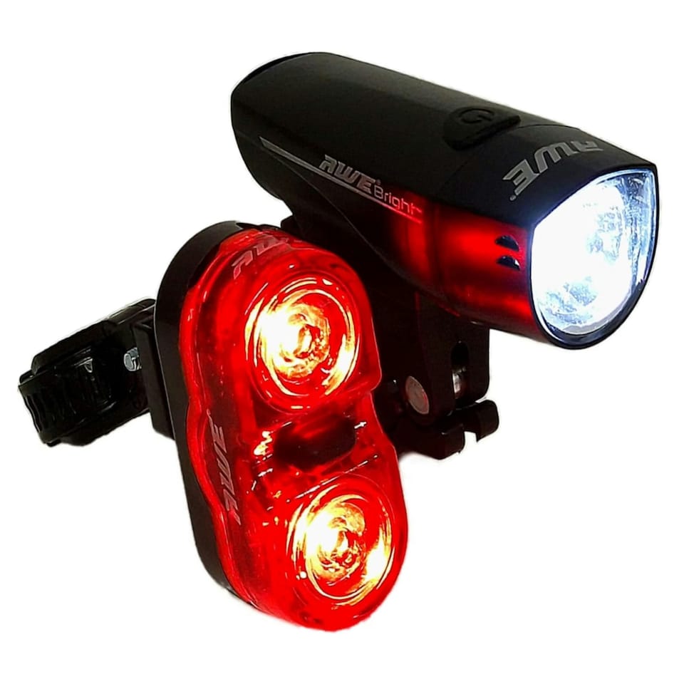 image 1 of AWE AWEBright 140 Lms Bike Front/Rear Bike LED Battery Light Set 111hrs Run Time*