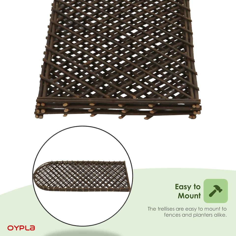 image 1 of Set of 2 Willow Trellis Fencing Panel Screen Climbing Trellises