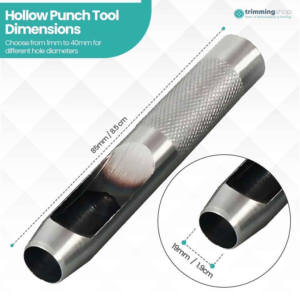 image 1 of 19mm Steel Hollow Punch Leather Hole Puncher For Piercing Holes