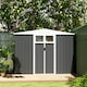 image 7 of Outsunny 8 x 4 ft Garden Storage Shed, Outdoor Metal Shed, Dark Grey Grey | Dark Grey