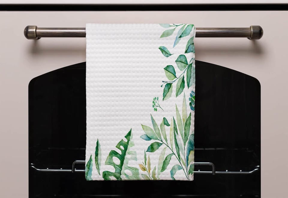 image 1 of Light Botanical Leaves (Kitchen Towel)