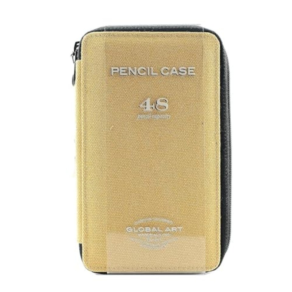 image 1 of Canvas Pencil and Accessory Case - 48 pencil capacity Brown
