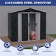 image 4 of Alivio Metal Garden Storage Shed With Weather Protection and Double Sliding Lockable Doors (Black) Black