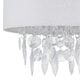 image 4 of Fiji - White Linen with Silver Fleck Detail Jewelled Pendant Shade White | Clear