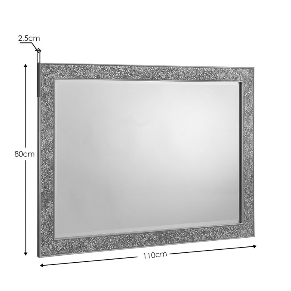 image 1 of Fragmenta Pewter Modern Wall Mirror