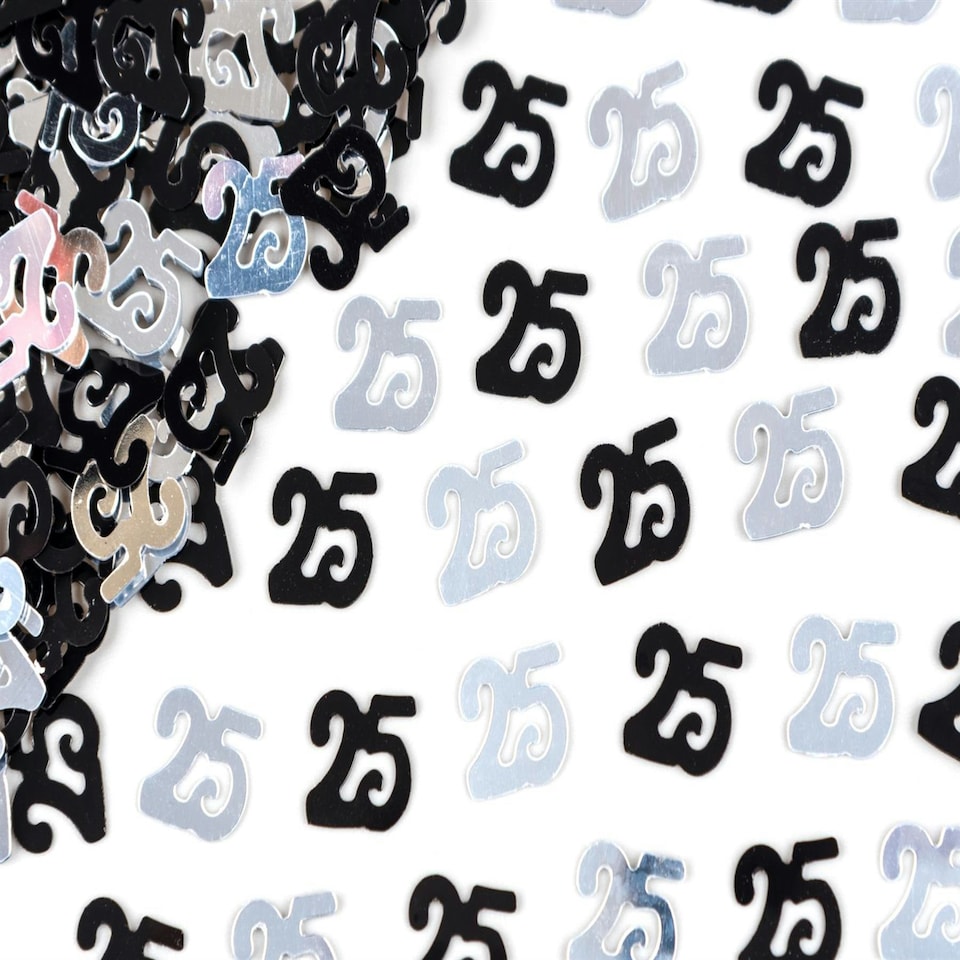 image 1 of 25th Confetti Black & Silver 14G 1PK