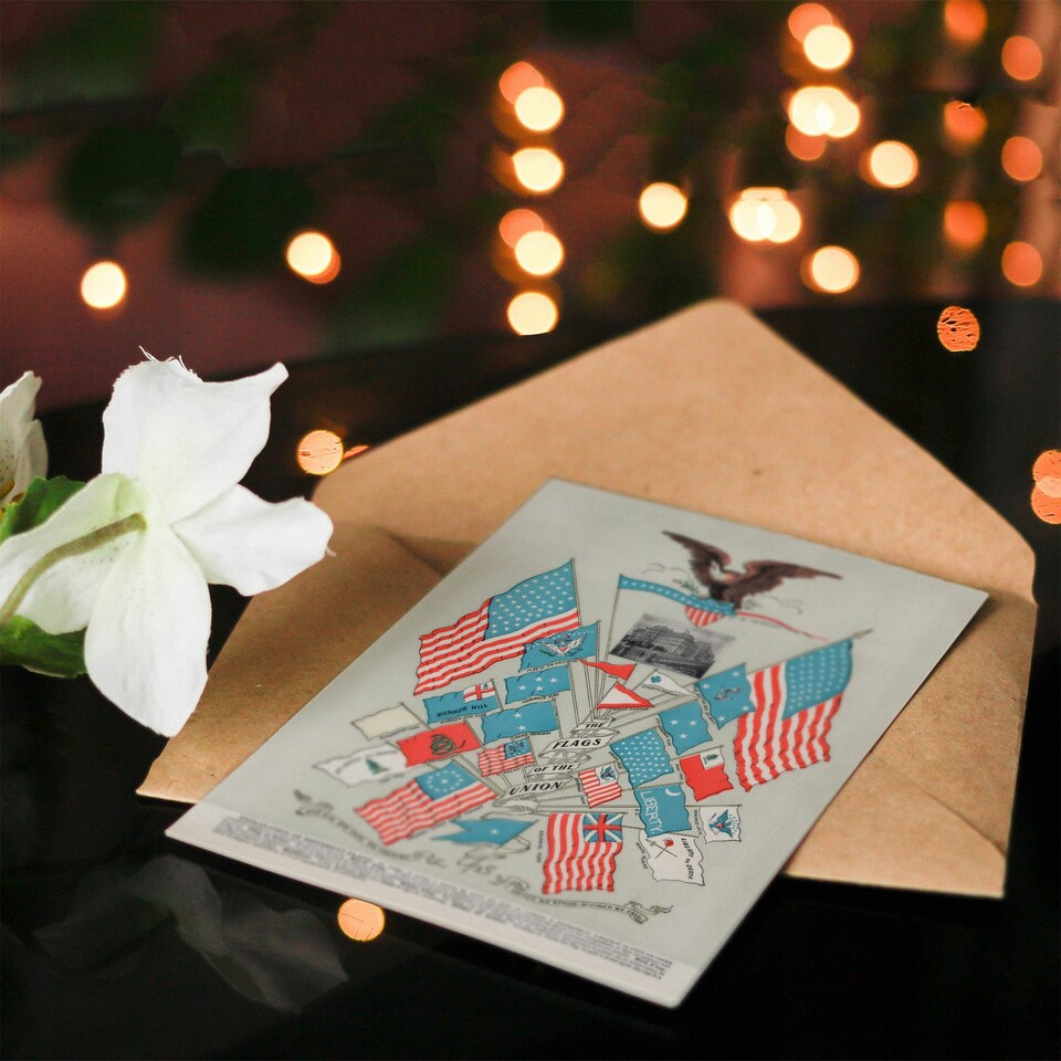 image 1 of Vintage 1901 Art Card Flags of the American Union