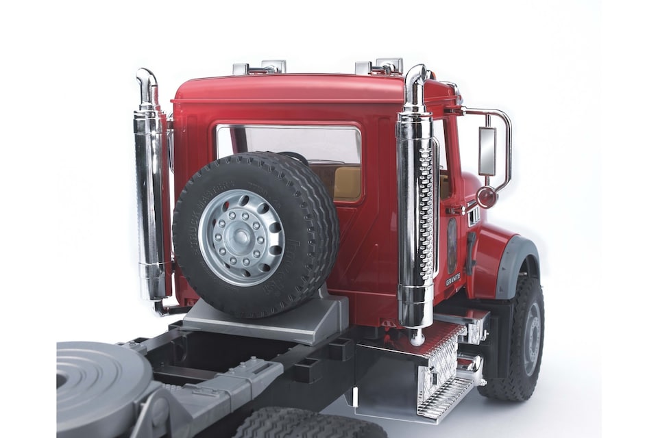 image 1 of Bruder MACK Granite Low loader truck with JCB 4CX Backhoe loader Backhoe Loader Model