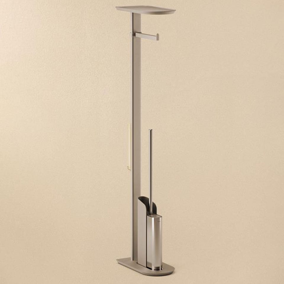 image 1 of COSMIC Silicone Toilet Brush with Toilet Roll Holder Chrome, FLAT Collection