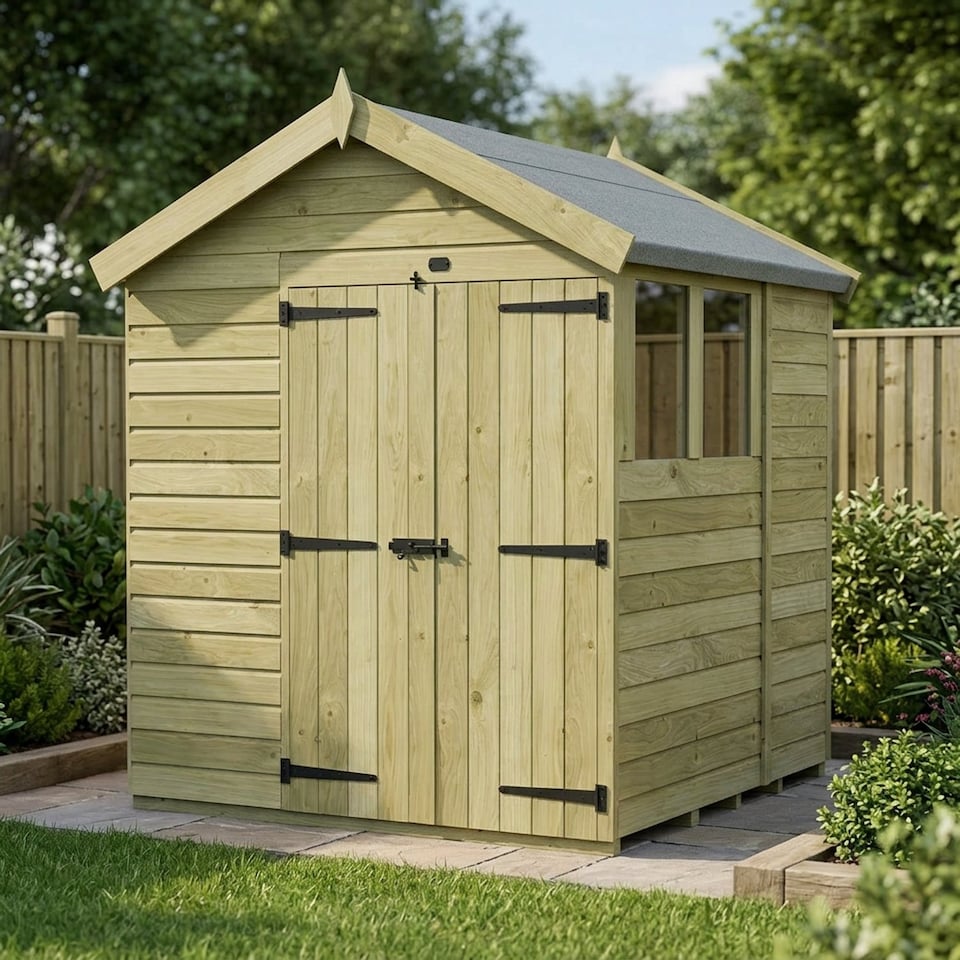 image 1 of 7 x 7 Apex Shed (Double Door, With Windows)