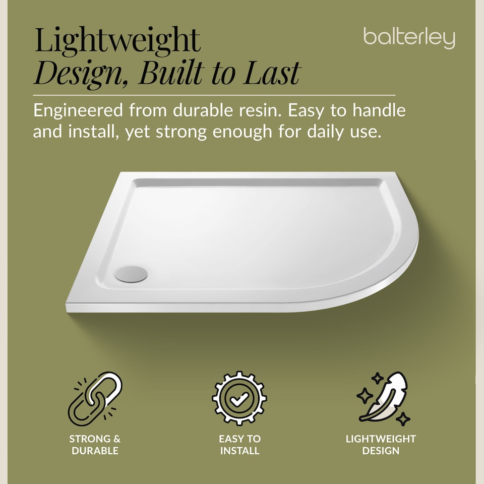 image 1 of Balterley Premium Shower Tray - Right Hand Offset Quadrant | White | White | 1