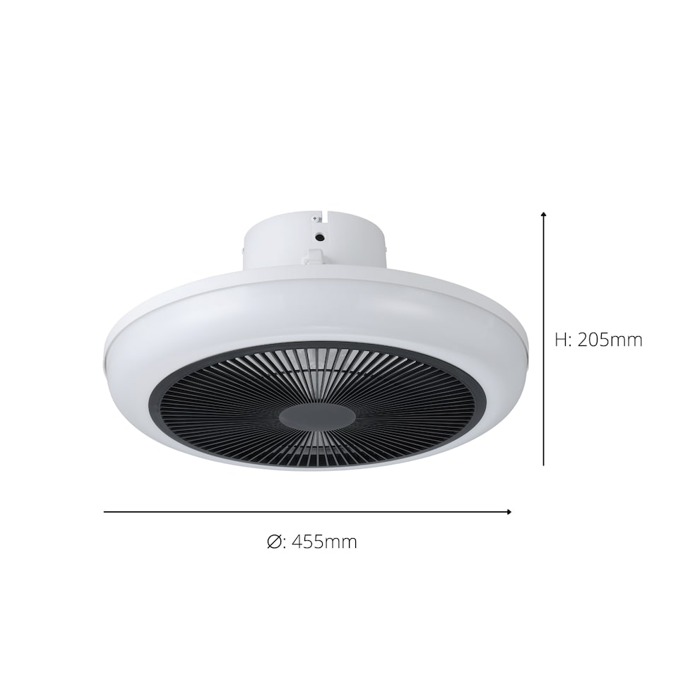 image 1 of EGLO Sayulita Integrated LED White & Black Ceiling Fan