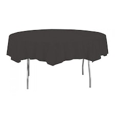 Black Round Plastic Tablecover 213cm