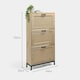 image 5 of VonHaus Lena Rattan 3 Drawer Shoe Storage Cabinet